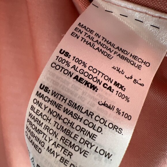 Chicos Women's Top Blouse Size Large Salmon Button UP 3/4 Sleeve 100% Cotton - Picture 7 of 9